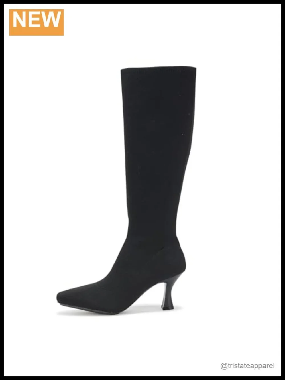 Knee High Boots for Women Kitten Heel Comfortable Zip Round Toe